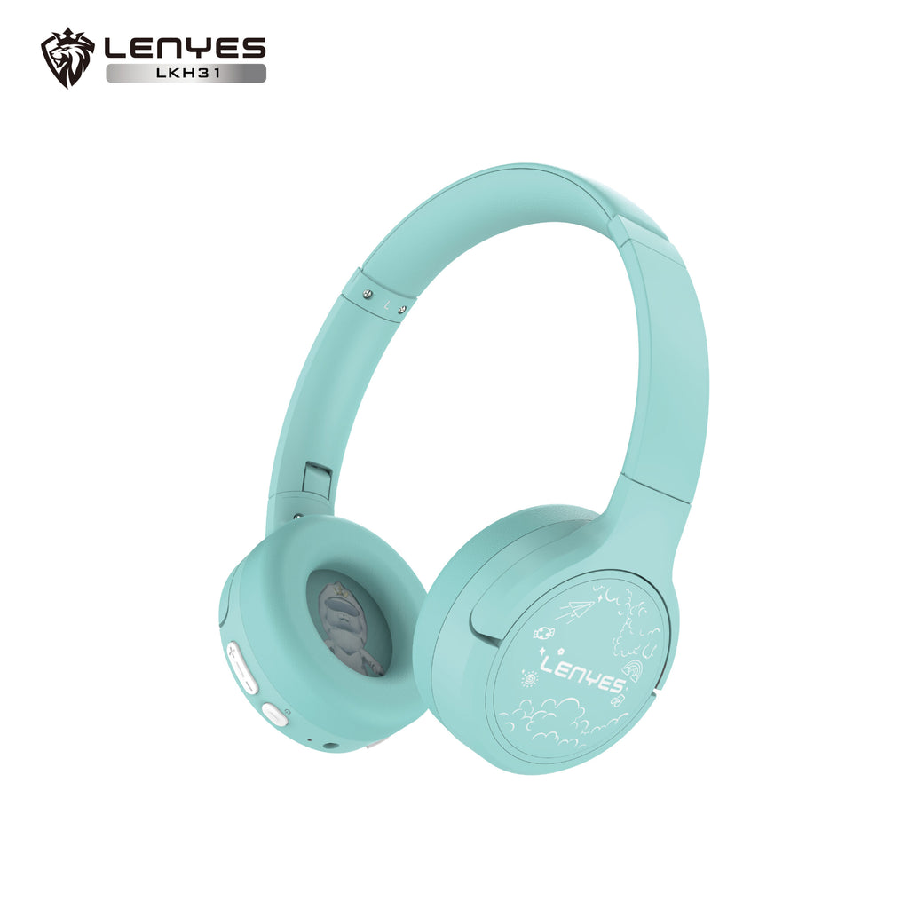 Lenyes LKH31 Adjustable Kids’ Over‑Ear Bluetooth Headphones – Safe & Fun Audio