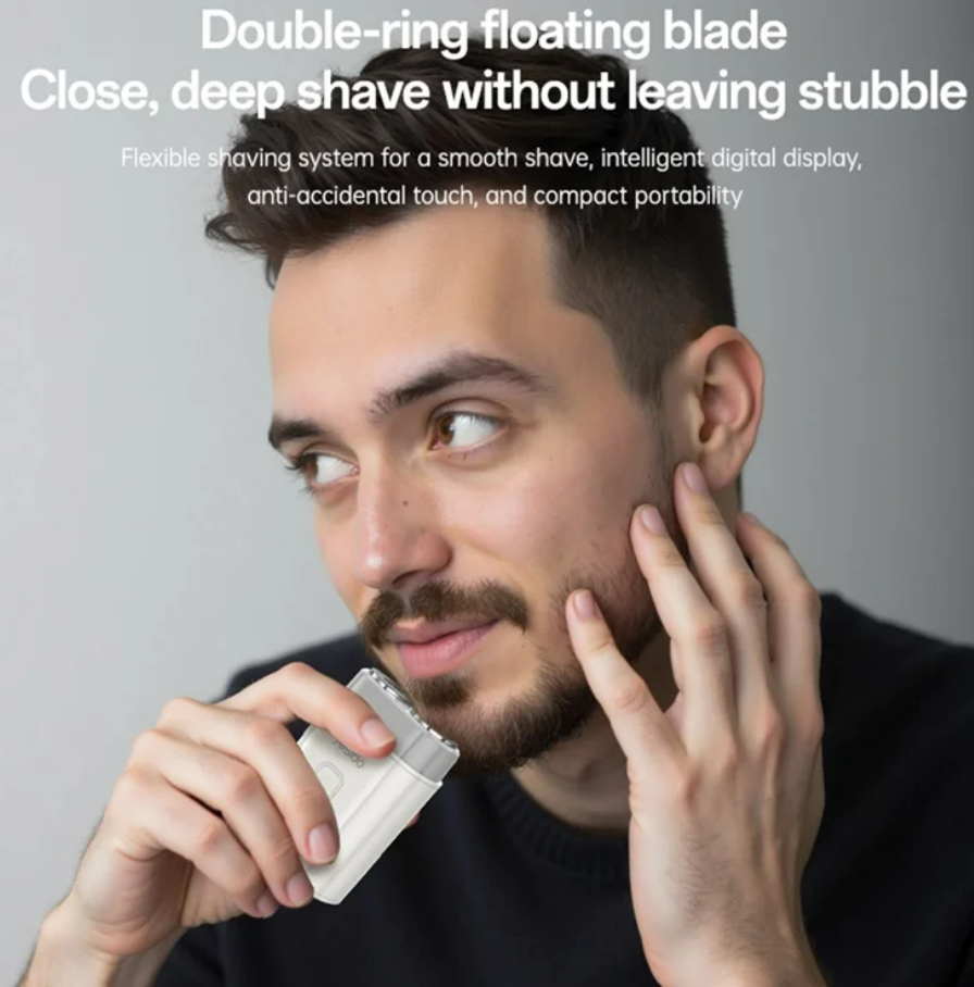 YESIDO MG20 Mini Electric Shaver – Portable USB Rechargeable Pocket Razor for Men, 10,000 RPM Motor, UV Disinfection